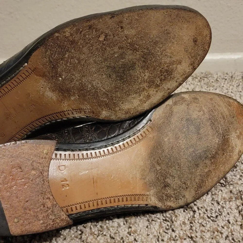 Men's A. Testoni FULL ALLIGATOR Wingtip Oxfords 12 D $1650